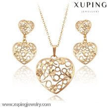 63589 Fashion Imitation Heart Shap Charms 18K Gold überzogener populärer Schmuck-Satz